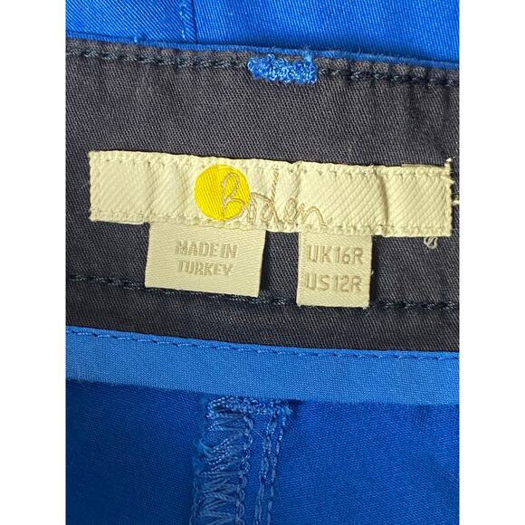 Boden Blue Daisy Cropped Center Leg Seam Chino Pant Women's Size 16 Regular - Picture 3 of 9